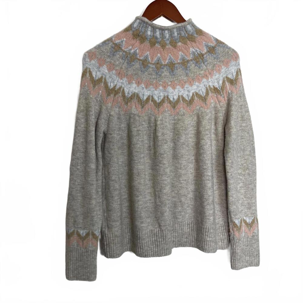 Mock Neck Sweater Medium Argyle Diamond Pattern |… - image 3